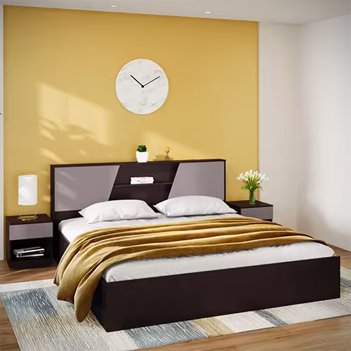 Hannah King Size Engineered Wood Bed with Box Storage